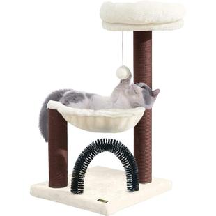 毛绒剑麻绳猫爬架篮球框猫窝多层带抓挠柱包邮暖和猫跳台毛刷通道