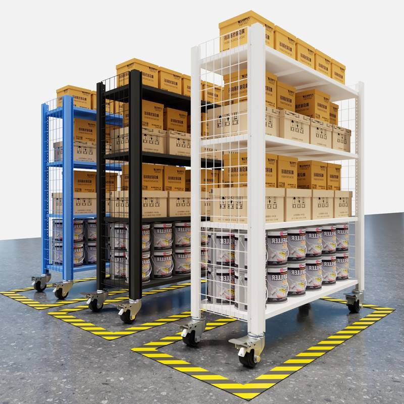 热销仓库仓储货架带轮万向可移动置物架加宽家用重型可调节多层储