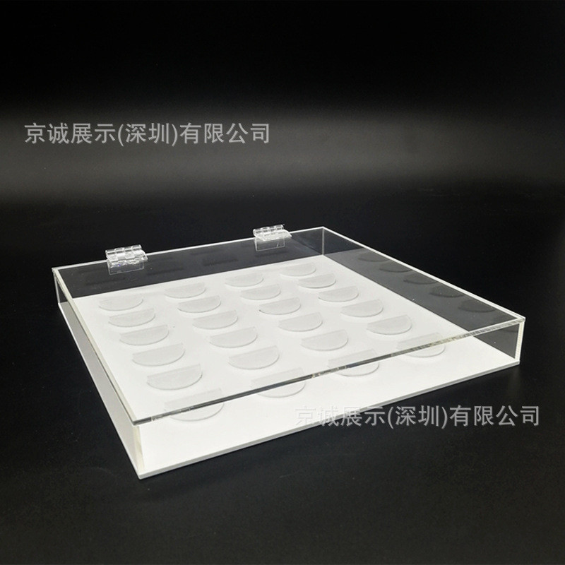 单层翻盖式嫁接睫毛收纳盒有机玻璃透明亚克力美睫展示盒