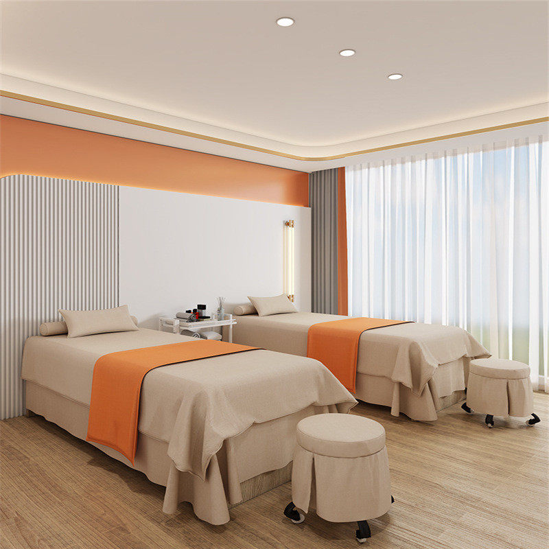 高端简约美容床罩四件套高档美容院按摩理疗专用床罩洗头采耳床套