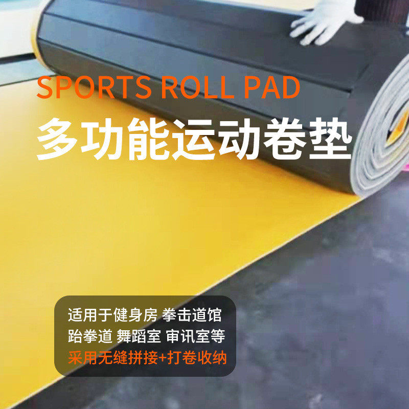 卷垫多功能运动地垫散打运动舞蹈体操摔跤垫跆拳道垫子 卷帘地垫