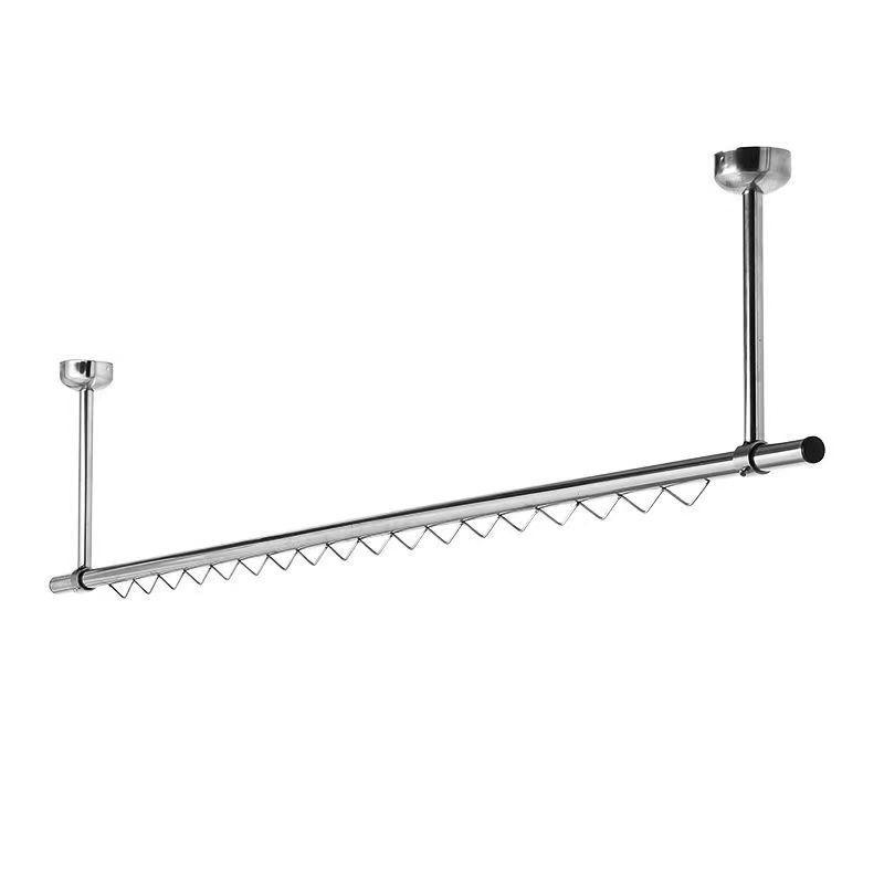 304不锈钢悬挂阳台晾衣架侧装固定式挂衣杆吊顶顶装晒衣架晾衣服