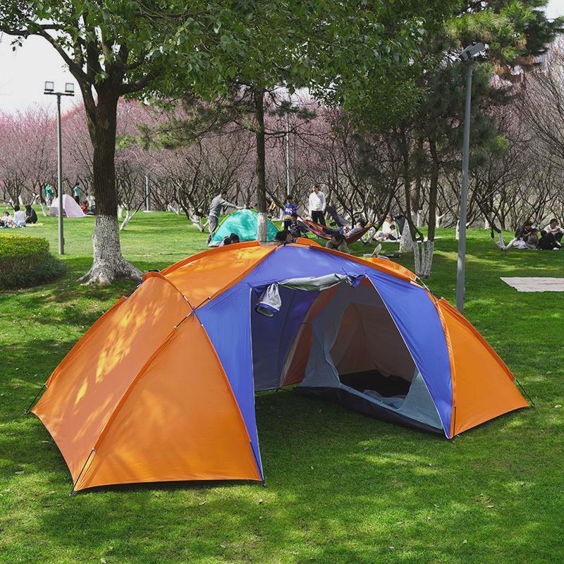 货源两室一厅帐篷户外野营帐篷3-4人登山沙滩帐篷批发