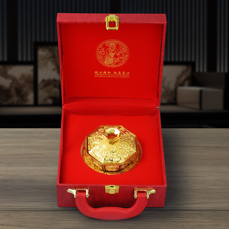 龙年金碗摆件摆设招财龙凤呈祥合金八宝盖碗茶杯金属工艺品新中式