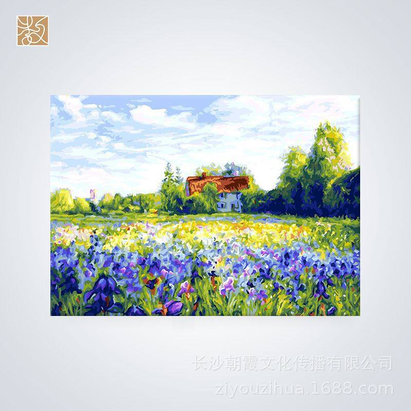 diy数字油画厂家系列数画大师批发梵高名画向日葵花卉直供装饰画