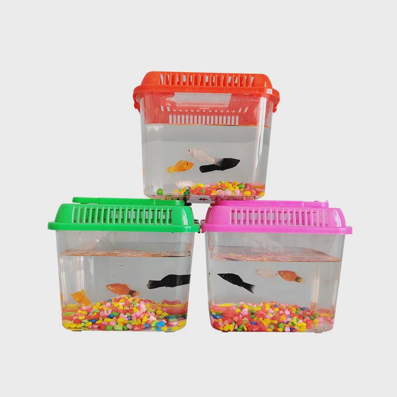 宠物盒子塑料龟缸金鱼迷你盒乌龟盒缸鱼手提小型鱼缸透明水族箱