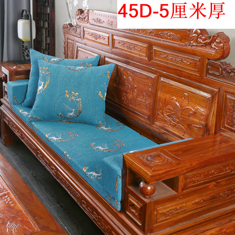 4u8k亚麻坐垫实木沙发四季通用垫子35d45d加硬海绵坐垫坐含布套定