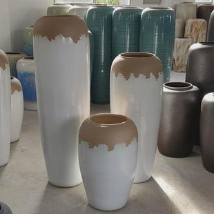 花瓶摆件陶罐落地大花瓶样板房摆件酒店会所流水陶缸陶瓷景观粗陶