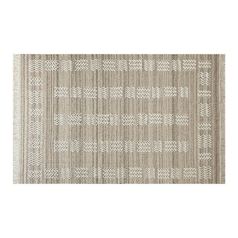 印度无手工胶羊毛地毯客厅中古风格咖色耐脏复古侘寂卧室衣帽间垫