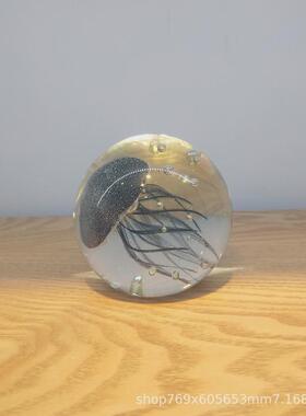 古法夜光玻璃琉璃摆件水母玻璃摆件创意家居小摆件