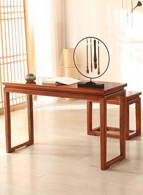 z%新中式老榆木共鸣古琴桌琴凳实木国学书法桌小书桌现代简约桌
