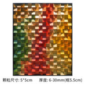 北欧风原木松木纯实木渐变色马赛克背景墙立体墙画挂画装 饰