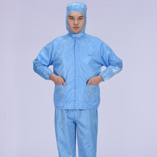 大牙防尘防静电工作服男洁净服分体连帽食品劳保服粗齿夏女无尘服