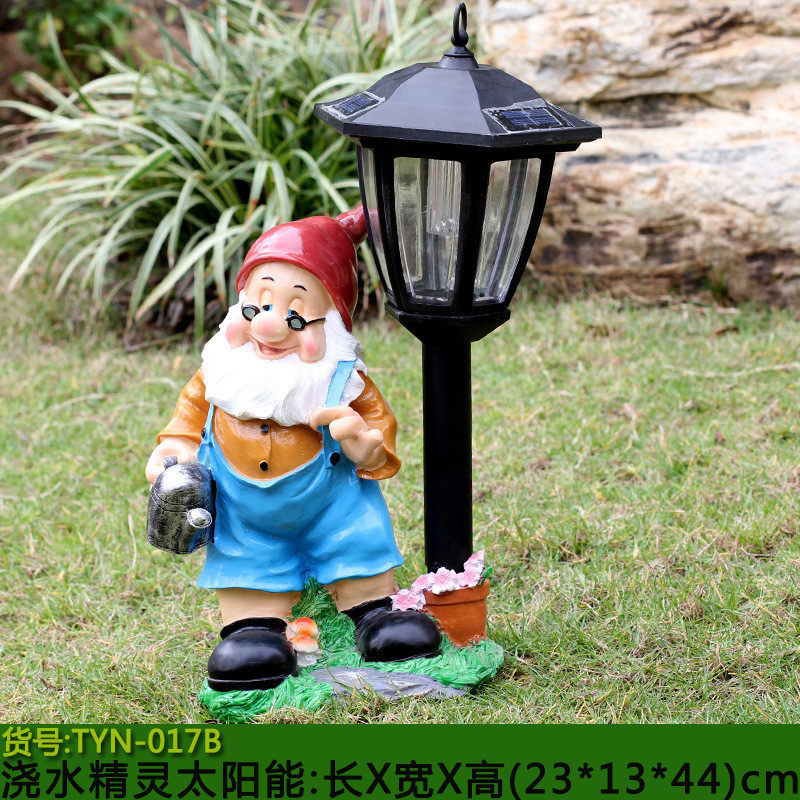 户外小品雕塑卡通小矮人太阳能灯装饰品摆件庭院草坪花园景观园林