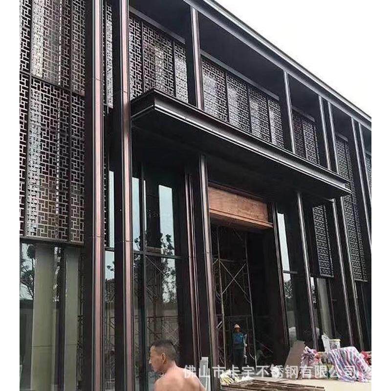 批发不锈钢屏风制品接待台金属散件烤漆仿古铜不锈钢吧台异形