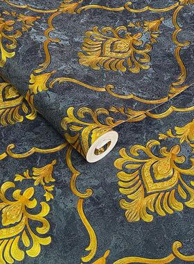 深红色3d欧式墙纸客厅大气酒店ktv奢华餐厅立体背景墙壁纸