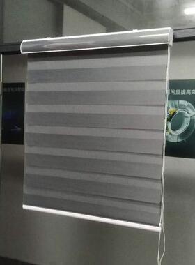 黑灰色柔纱帘韩式柔纱帘双层卷帘办公室家居厨房卫生间窗帘