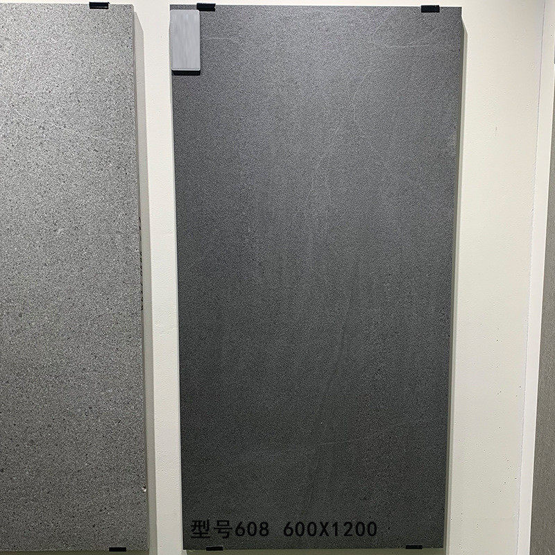 福鼎黑芝麻白加厚石英砖2CM干挂仿古砖600X1200车库抗压厚板瓷砖