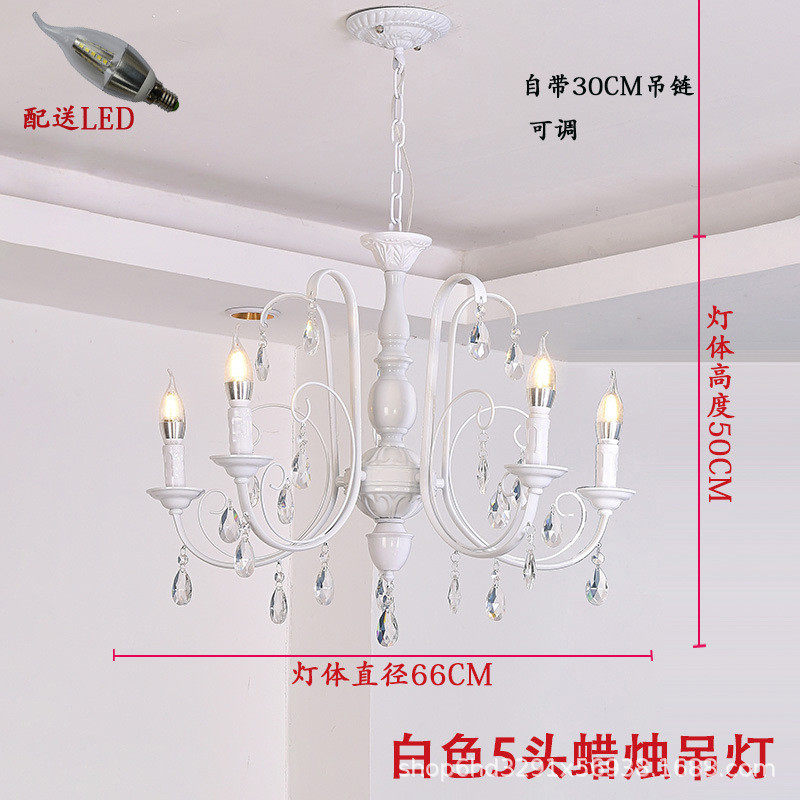 欧式铁艺水晶吊灯美式复古蜡烛客厅灯服装店个性黑色灯具商铺吊灯