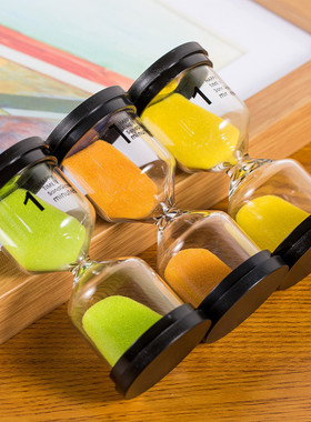 厂家黑盖沙漏计时器1/3/5/10/15/20/30/45/60分创意礼品沙漏