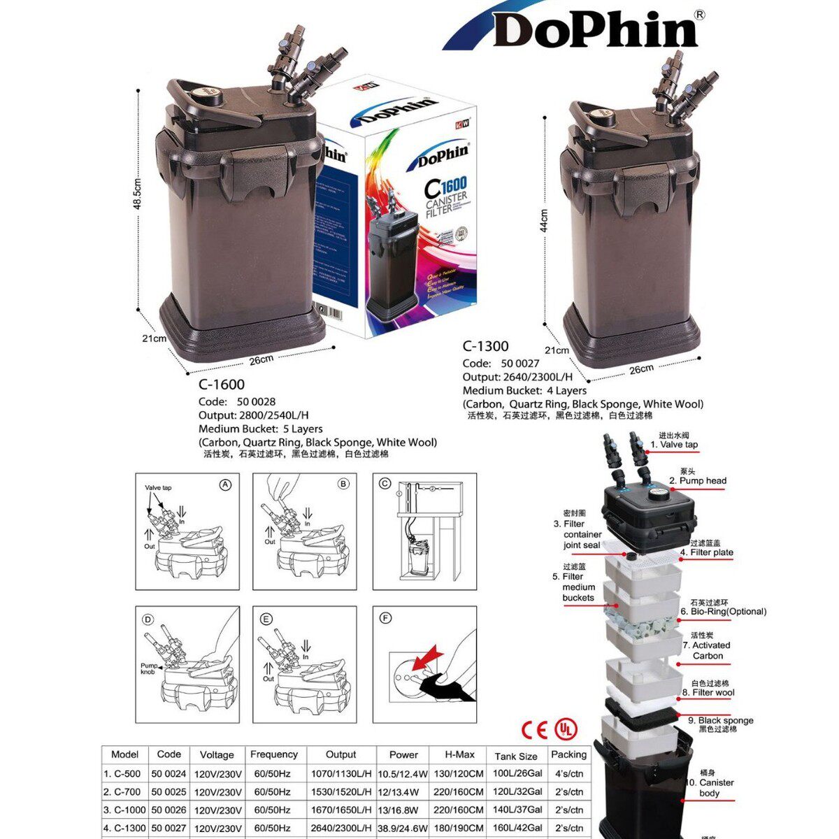 建荣过滤桶水族箱过滤鱼缸过滤器外置过滤桶鱼缸过滤c1600