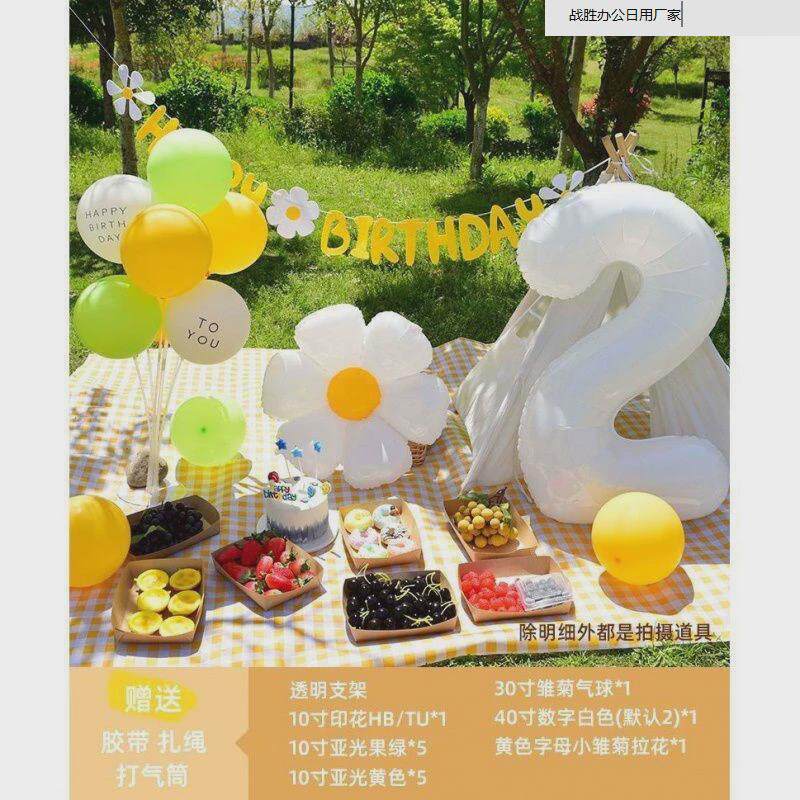 天幕生日布置户外草坪野餐气球用品儿童宝宝周岁公园派对场景装饰