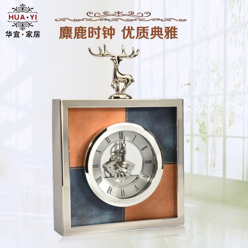 现代简约创意时钟摆件桌面客厅卧室家用装饰台式座钟静音时尚钟表