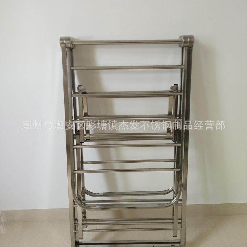 新品不锈钢晾衣架落地折叠晒衣加厚翼型挂衣架室内落地晾晒架
