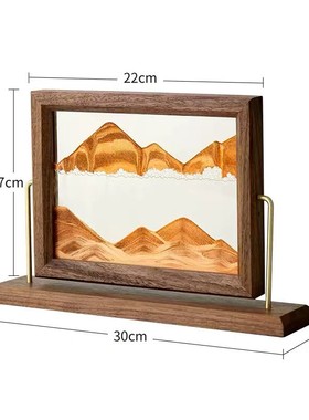 木制酒柜玄关家用电视柜装饰品简约现代实木边框流沙画