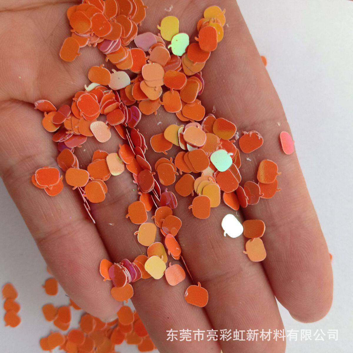 万圣节饰品装饰南瓜形亮片5mm15mm幻彩南瓜橙红形亮片流沙闪粉,工业油品/胶粘/化学/实验室用品,金葱粉,淘宝优惠券,粉丝福利购,淘宝优惠卷