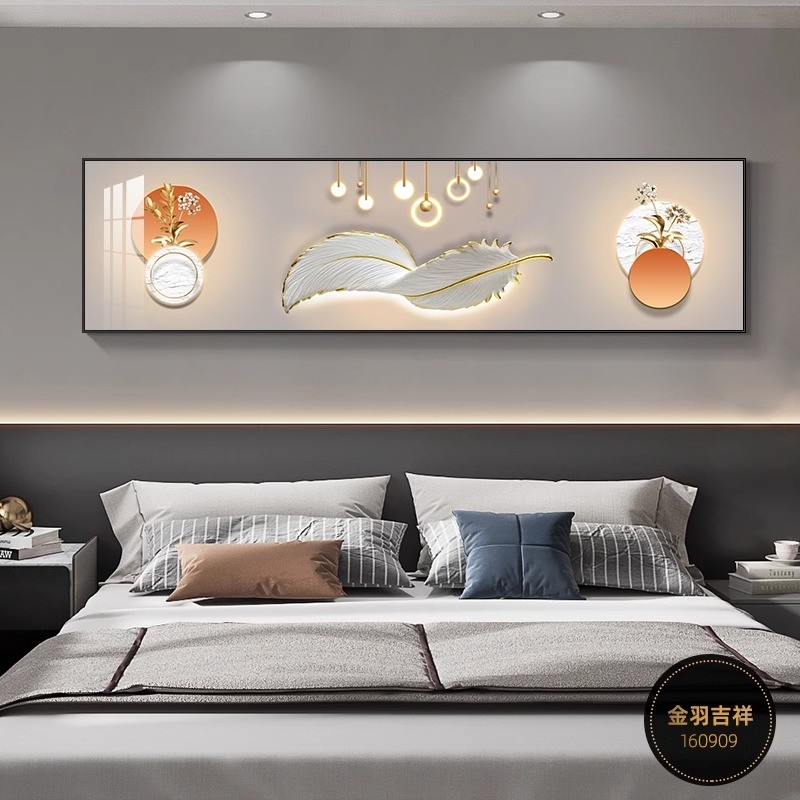 卧室装饰画鹿温馨福床头挂画墙画现代简约轻奢客厅主卧背景墙壁画