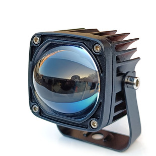 汽车LED中网小透镜矩阵灯改装黄白双色双光远近光一体防雾铺路灯