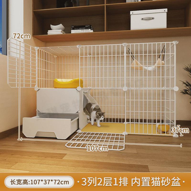 猫笼子家用带厕所一体室内超大自由空间猫屋不占地小型两层幼猫窝