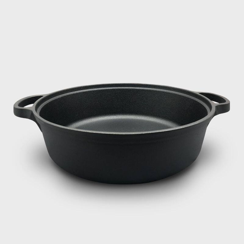 不粘铸铁平底锅加厚烙饼锅老式生铁锅无涂层双耳煎锅饼铛