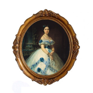 艺术装饰画相框人物肖像挂画框客厅酒店椭圆欧式树脂相框镜框