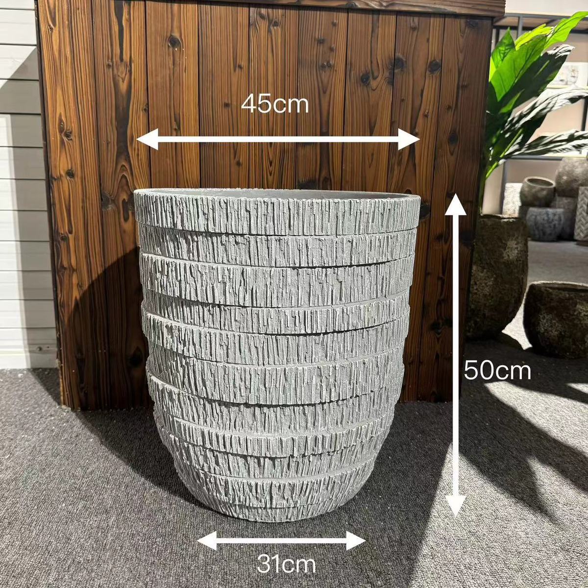 落地创意水泥花盆现代简约客厅室内外绿植花器大号盆栽容器
