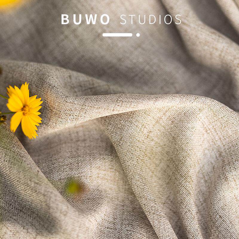 日式亚麻窗帘全遮光民宿加厚卧室客厅隔断棉麻清新日系阳台遮阳布