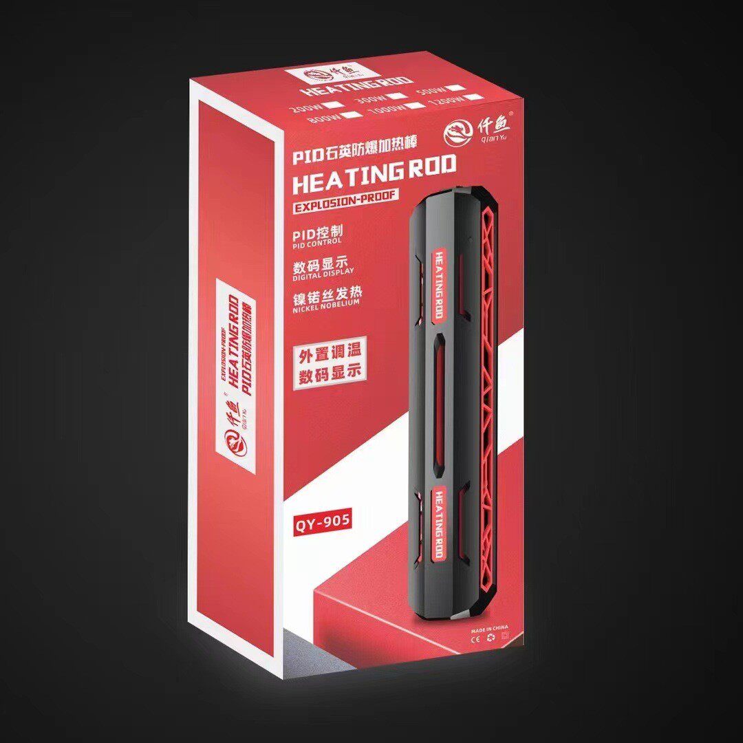 仟鱼QY905PID石英防爆加热棒鱼缸智能加温棒数码显示自动恒温
