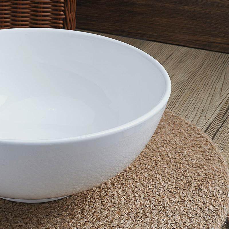 家用白瓷罗汉碗酒店餐馆陶瓷纯白米饭碗小汤碗大号加厚汤粉碗,家装主材,台上艺术碗盆,淘宝优惠券,粉丝福利购,淘宝优惠卷