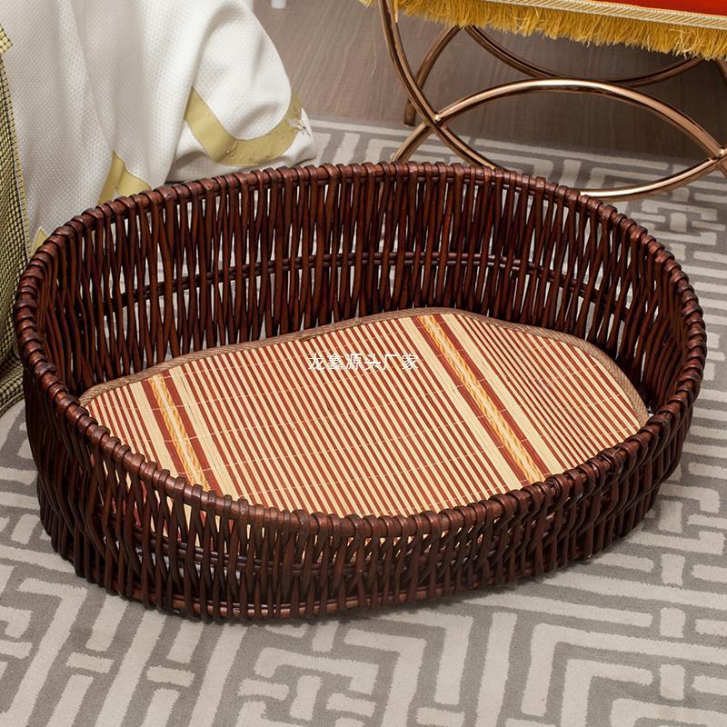 藤编猫咪窝狗窝夏季凉窝柳编猫窝泰迪博美小型狗窝泰迪窝四季通用