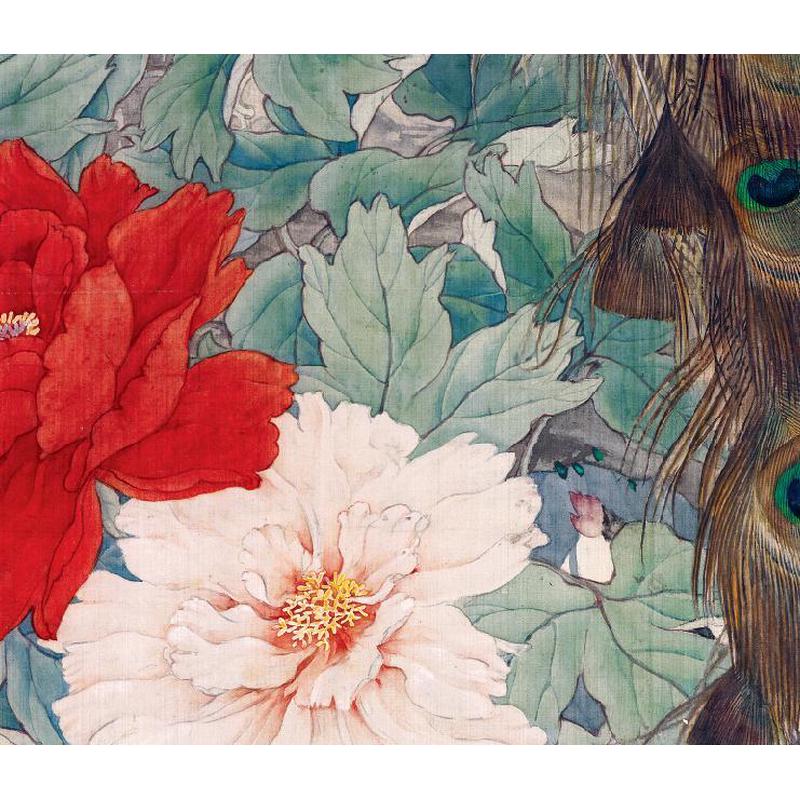 天津博物馆收藏 刘奎龄-上林春色图绢本国画名家字画画心高清微喷