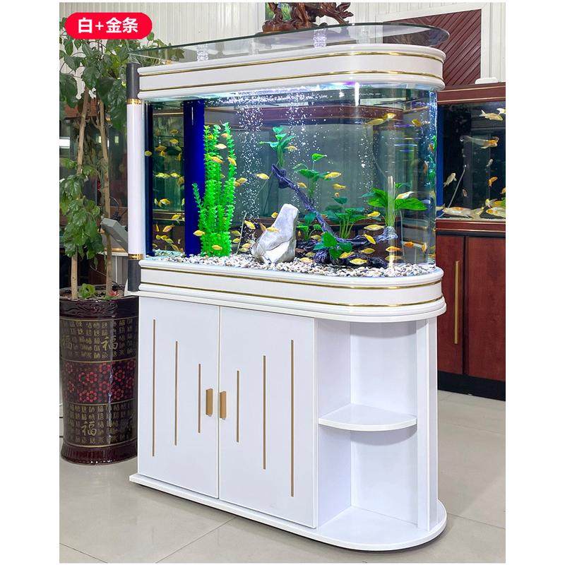 家用大型鱼缸客厅落地屏风玻璃水族箱底过滤大型屏风隔断生态鱼缸