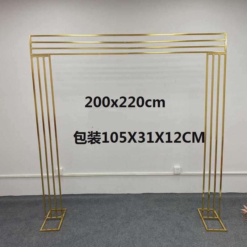 新款镀金婚庆背景架铁艺道具户外婚礼屏风方形架子装饰指示牌布置