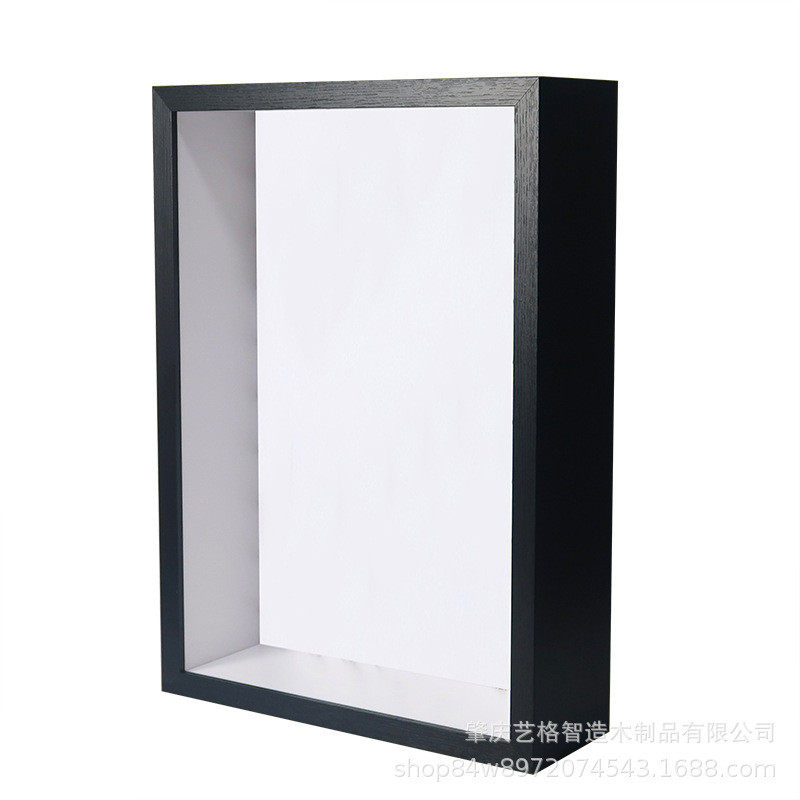 透明收纳中空尺寸大相框3d立体相框摆台24寸加厚木质相框批发定制
