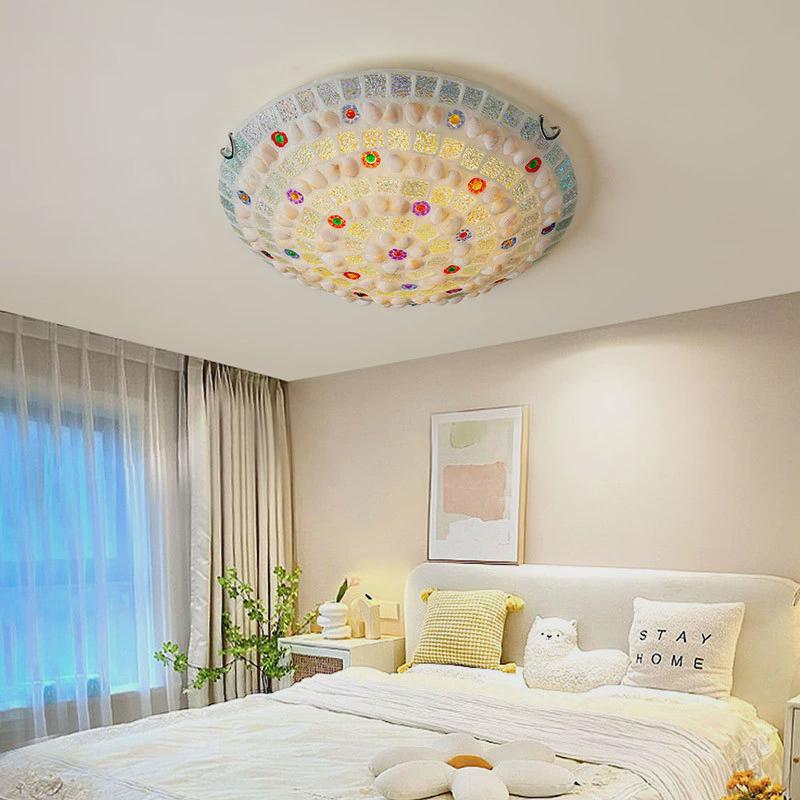 创意贝壳地中海吸顶灯设计师餐厅卧室过道女孩儿童房创意具led灯