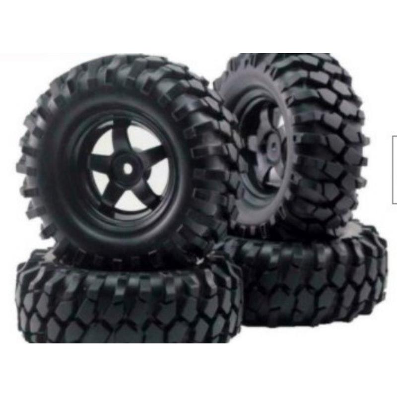 1/10橡胶仿真攀爬轮胎4只装1.9寸模型车96MMD90F350SCX10用