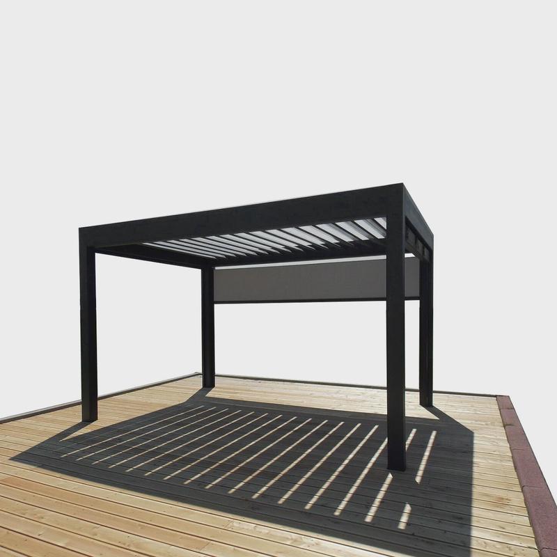 户外铝合金凉棚智能电动翻转百叶遮阳篷凉亭金属阳光棚自动遮雨棚