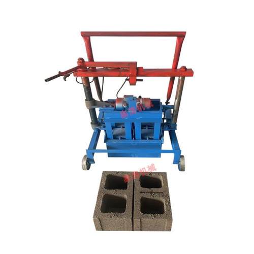 手动家用小型移动免烧水制砖机空心泥半自动马路砌块打砖机