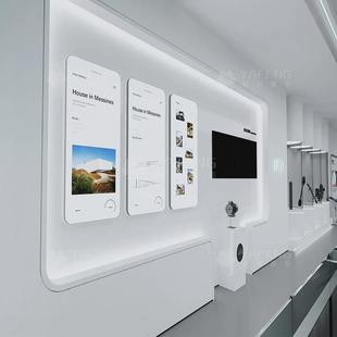 定制高端汽车配件展厅样品汽配产品中岛台带灯木质展示柜展示架