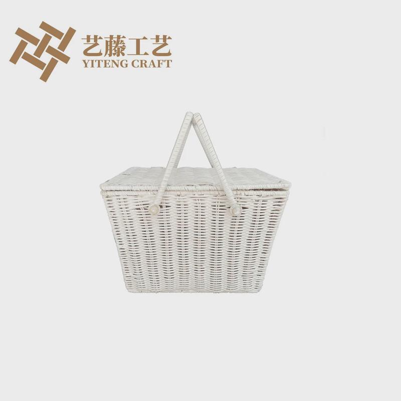 现货供应藤编儿童菜篮子手工编织挎篮户外野餐郊游收纳拍摄道具